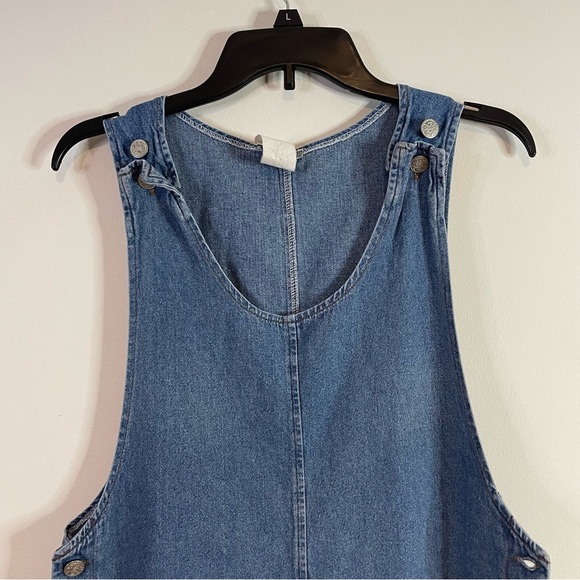 Americana Pinafore VTG Fads Denim Overall Dress Small Blue 90s Y2K Jean Normcore - Picture 3 of 8